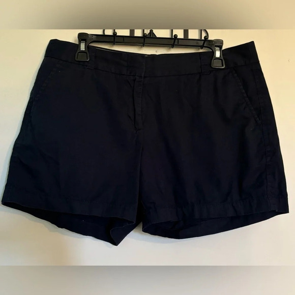 J. Crew Factory Womens 100% Cotton Chino Broken‎ in shorts navy 10 front pockets - Picture 1 of 4